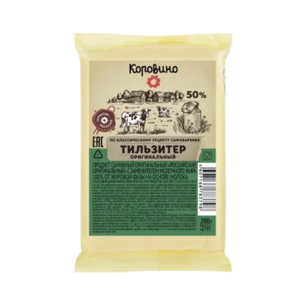 Сыр Коровино сычужный продукт Тильзитер 50%